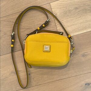 Dooney & Bourke Yellow and Brown Crossbody Bag with Adjustable Strap